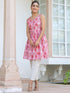 Pink Pure Cotton Floral Printed A-line Tunic